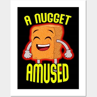 A LAUGHING CHICKEN NUGGET AMUSED! UNIQUE MEME IDEA Posters and Art